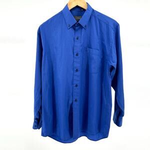 Vintage 90s Versace Classic V2 Royal Blue Cotton Button-Down Shirt
